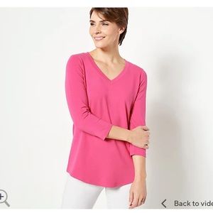Susan Graver (QVC) weekend essentials comfy cotton V-neck tunic